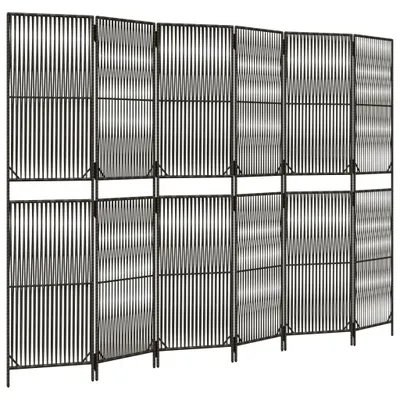 Produktbild von vidaXL Paravent 6-tlg. Grau Poly Rattan