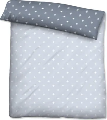 Produktbild von biberna Mako-Satin Bettbezug Mix & Match 0636046 STERNE 1x 200x200 cm, taupe color: blau, size: 1x 200x200 cm