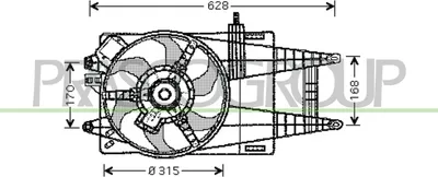 Produktbild von PRASCO FT133F005 Lüfter Motorkühlung Kühlerlüfter für FIAT PUNTO (188) Wasserkühler