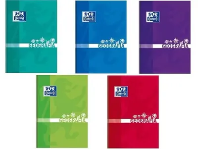 Produktbild von Notizheft A5/80 Blatt, kariert, Geografie (5 Stück) OXFORD