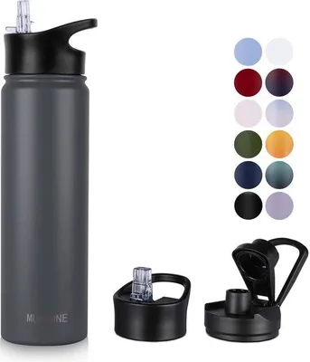 Obrázok produktu pre Termoska z nehrdzavejúcej ocele, 750 ml, bez BPA, nepreteká, s rukoväťami, vhodná na kyslé nápoje, šport, cestovanie, kempovanie