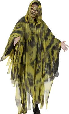 Produktbild von Gespenst Spuk Gewand Kapuze Schatten Halloween Kostüm Dunkle Geistermärchen Grusel Nacht Mystischer Umhang Phantasie Abenteuer Spukgestalt, Größe: 52 - 54 (L) Farbe: Gelb