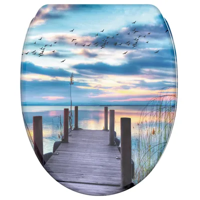 Image de SANILO® Siège de WC avec abattant à fermeture automatique et fermeture rapide Sunset, couvercle de WC directement du fabricant, couvercle de WC, lunette de WC, couvercle de WC, lunette de WC