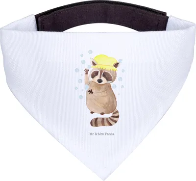 Produktbild von Mr. & Mrs. Panda Tuch Waschbär - Weiß - Geschenk, Halstuch, Waschen, Fröhlich, Hund, Tagträumen, Für Hunde, Seifenblasen, Lustige Sprüche, Hundehalstuch, Plan, Bandana