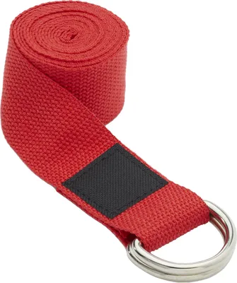 Productafbeelding van Yoga-riemen van gerecycled polyethyleentereftalaat (rPET), model "Virabha", artikelnummer PF4156 (181 cm x 3,8 cm), kleur: rood