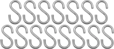 Produktbild von Set von 15 starken Stahl-S-Haken (74 mm, 50 kg)