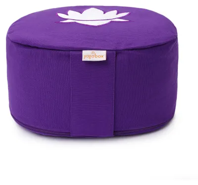 Produktbild von yogabox Yogakissen oval Lotus Stick BASIC - lila 28 x 23 x 13 cm Buchweizenschalen