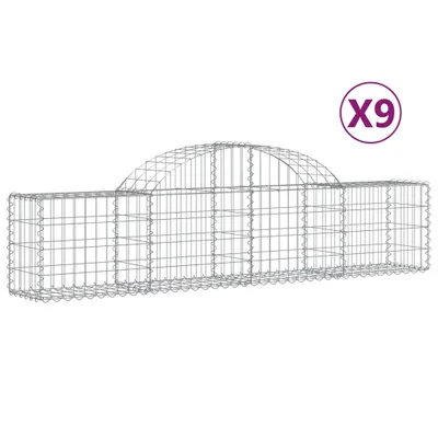 Produktbild von vidaXL Gabionen mit Hochbogen 9 Stk. 200x30x40/60 cm Verzinktes Eisen