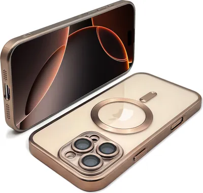 Produktbild von Wörleonline Handyhülle für iPhone 16 Pro Max Hülle mit Kameraschutz Titan-Farbton kompatibel mit MagSafe Case Cover Farbe: Titan Wüstensand