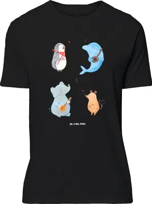 Produktbild von Mr. & Mrs. Panda Shirt Big Band - Schwarz - Geschenk, Oversize, Delfin, Lustige Sprüche, Pinguin, Elefant, Hund, Gitarre, T-Shirt, Lustiges, Musik, Tshirt