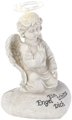 Schutzengel-Figur mit Solar-LED, 7 LEDs, 20 cm, IP44