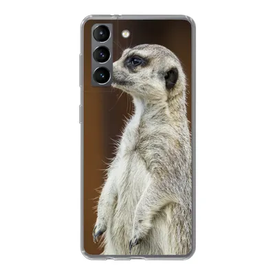 Produktbild von MuchoWow® Handyhülle Schutzhülle Hülle für Samsung Galaxy S21 Erdmännchen - Tier - Spiel Silikon Softcase Handy Hülle - Softcase