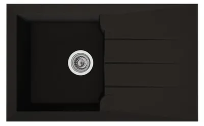 Imagen del producto de STRADOUR ALINEO 1C: Fregadero empotrable para cocina, 81 x 50 cm, color mate, material BMC, 1 cuba, forma rectangular con desagüe manual, incluye válvula de cesta y sifón