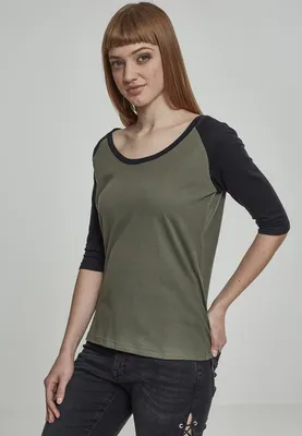 Zdjęcie produktu dla Urban Classics Ladies - 3/4 RAGLAN Longsleeve oliv - 5XL