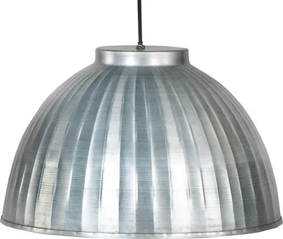 Image de Lampe à suspendre en zinc avec rainures ⌀ 46 cm - look industriel