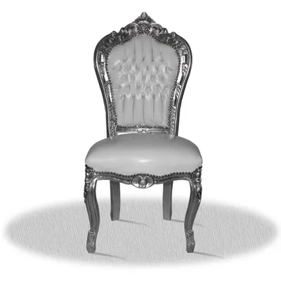 Produktbild von Barockstuhl Weiss Silber elegant modern luxus