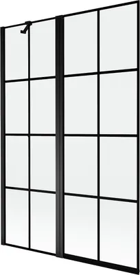 Produktbild von Mexen Mist Duschabtrennung 2-flügelig links 120 x 150 cm, schwarzes Gitter, schwarz - 8A9-120-011-70-77-L