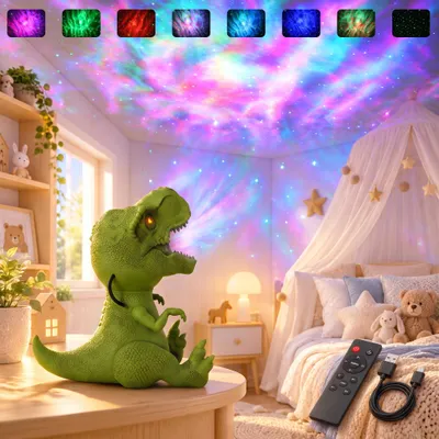 Produktbild von Dinosaurier Spielzeug Sternenhimmel Projektor, Dino Galaxy Lampe Nordlicht Zimmer Deko, Nachtlicht Kinder Weihnachten Geschenk Led Sternenprojektor