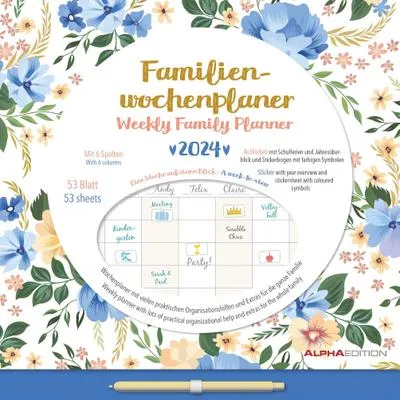 Produktbild von Familien Wochenkalender Flowers 2024 - Familien-Timer - Term