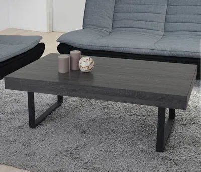 Obrázok produktu pre Konferenčný stolík Kos T576, obývačkový stôl, 40x110x60cm s certifikátom MVG ~ vzhľad čierneho duba, tmavé kovové nohy