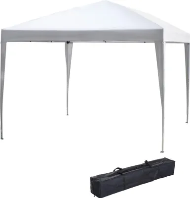 Produktbild von Pavillon, 2,95 x 2,95 m Pop-Up-Faltpavillon, Gartenpavillon, Partyzelt, UV-Schutz, Stahl+Oxfordstoff, Weiß