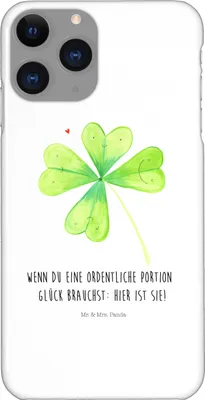 Produktbild von Mr. & Mrs. Panda Iphone 11 Pro Handyhülle Blume Kleeblatt - Weiß - Geschenk, Kleeblätter, Premium Kunststoff, Glücksbringer, Garten, Handy Case, Motivation, Glück, Umzug
