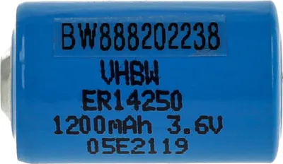 Produktbild von vhbw ER14250 Rundzellenbatterie Ersatz für VL1/2AA, XL-050F - Spezialbatterie (1200 mAh, 3,6 V, Li-SOCl2)