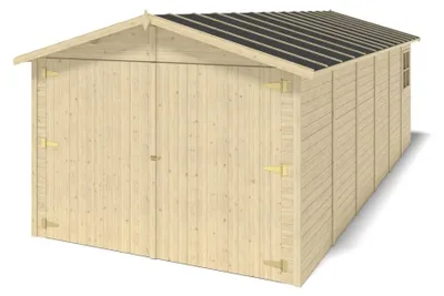 Immagine prodotto di Garage in legno - 18.19m2 - 3.05x5.91m - 18mm - colore: naturale