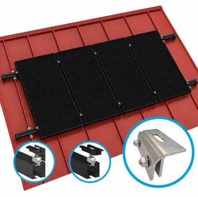 Produktbild von Solar Montageset Blechdach 3-Module Klickfix Schwarz