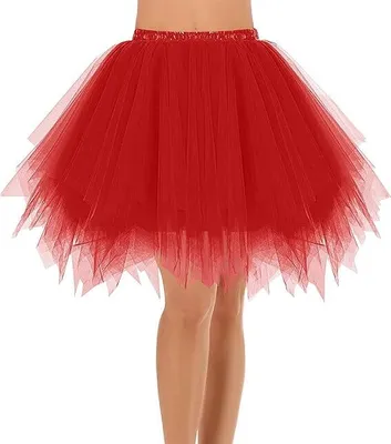 Produktbild von Ein Damen-Tutu Rock im Petticoat-Stil: Kurzer Tüllrock im 50er-Jahre-Look, Ballett-Tanzkleid, Crinoline im Rockabilly-Stil, ideal für Karneval und Partys