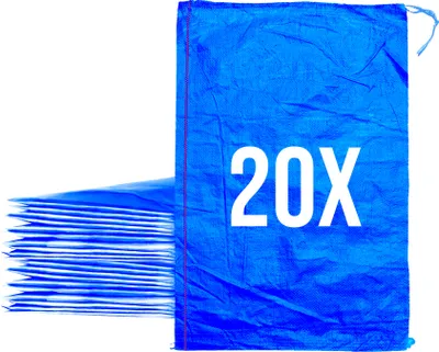 Image de Bazko Sacs à sable vides pour inondations à remplir 20 pièces | 50x80 cm | bleu | Sac en tissu PP | Sac de jardin avec cordon de serrage