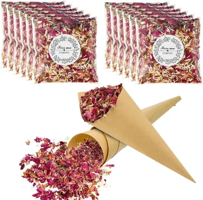 Productafbeelding van Kraftpapierconfetti-zakjes, 32 stuks, bruin, natuurlijk