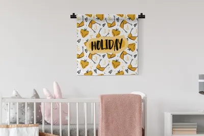 Produktbild von MuchoWow® Wandteppich Wandbehang Gelb - Schwarz - Sommer 60x60 cm Tapisserie Dekoration Wandtuch - Dekorationen - Wand Decke