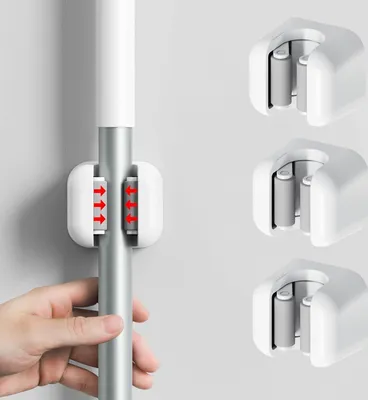 Produktbild von Colist 3 Stück Besenmopp-Halter, Wandmontage, Besenhalter, Bürstenwischer und Besenwerkzeug, ordentliche Aufbewahrung, spart Platz für Küche, Bad, Garage, Garten, Büro