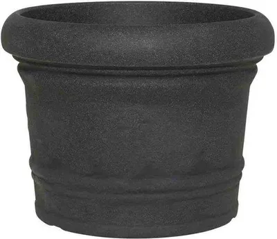 Produktbild von Schwarze Granit-Topf für Pflanzen - Moderne Gartendekoration