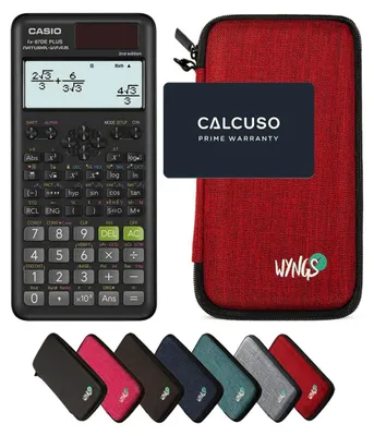Produktbild von Casio fx-87DE Plus 2nd Edition inkl. WYNGS Schutztasche Rot - Wissenschaftlicher Taschenrechner - Basic Set