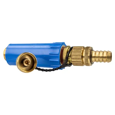 Productafbeelding van Otto Haas bouwkraan met messingdraad van 1/2 inch en F+E-ventiel, blauw, nummer 3379, 1 stuk.