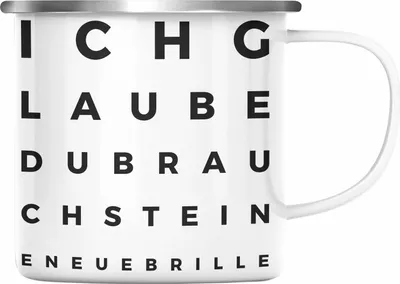 Produktbild von Trendation - Optiker Geschenk Emaille Tasse Augenarzt Lustiger Spruch Augenarztpraxis Geschenke Optikerin Meister (Silber)