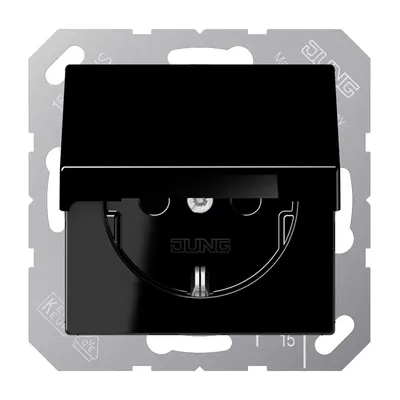 Zdjęcie produktu dla Jung A1520KIKLSW Gniazdko SCHUKO® 16 A 250 V ~ czarne