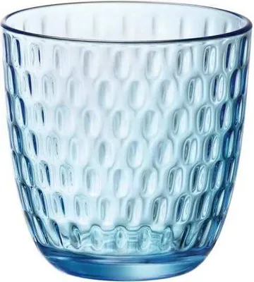 Produktbild von Set von Bormioli Rocco Slot Blau Glas Becher geprägt 290 ml 6 Stück