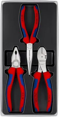 Zdjęcie produktu dla Knipex 00 20 11 V01, Zestaw szczypiec, Plastik, Stal, Plastik, Niebieski, Czerwony, 180 mm, 20 cm