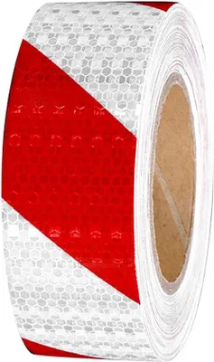 Image de Panneaux de signalisation de sécurité autocollants à bande réfléchissante rouge et blanche