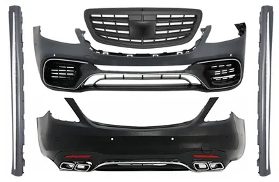 Produktbild von Bodykit für Mercedes S-Klasse W222 13-08.20 Stoßstange S63-Look Kühlergrill Mattschwarz.