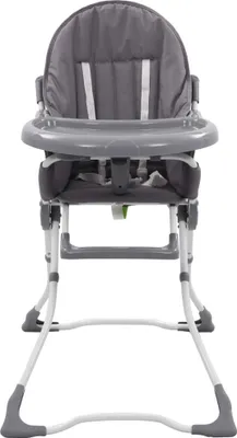 Image de vidaXL Chaise haute pour bébé Gris et blanc