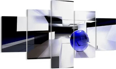 Produktbild von Bild auf Leinwand - Leinwandbild - Grafik kugel geometrie - 125x70cm - Wand Bild - Wanddeko - Leinwanddruck - Bilder - Kunstdruck - Wanddekoration - Leinwand bilder - Wandkunst - EA125x70-2368