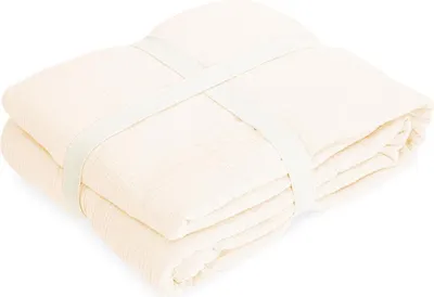 Produktbild von Musselin Decke ca. 130x180 cm | Kuscheldecke aus Baumwolle & Fleece | weich, atmungsaktiv, flauschig | Wohndecke für Sofa, Bett | verschiedene Farben (creme)