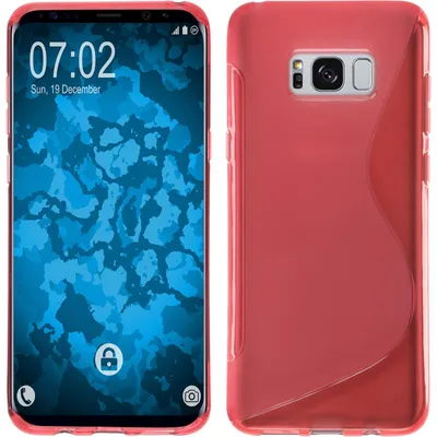 Produktbild von PhoneNatic Case kompatibel mit Samsung Galaxy S8 - rot Silikon Hülle S-Style + flexible Folie