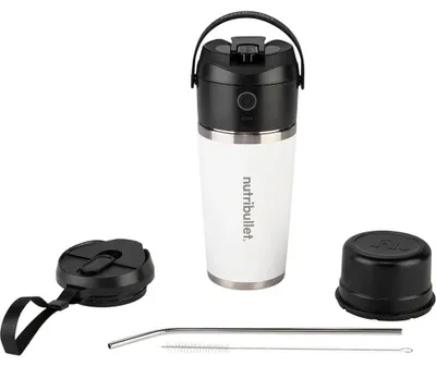 Produktbild von NutriBullet Flip, Tragbarer Mixer, 0,59 l, Pulsfunktion, Eis-Crusher, Schwarz, Weiß