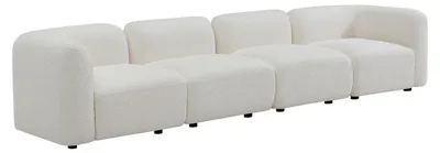 Produktbild von Modulierbares Sofa für 5 Personen aus Bouclé-Stoff in cremefarben DANEPI