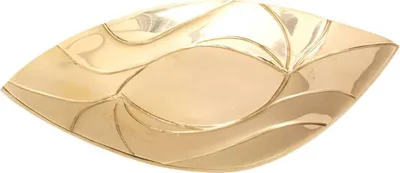 Produktbild von Kerzenteller Oval 21x11cm Innen Messing Gold Untersetzer mit Muster Modern Deko